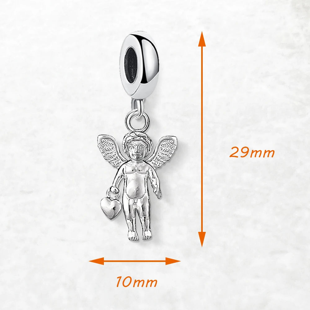 Thaddaeus Sterling Silver Heart Charm — Romantic Dangle Pendant for Jewelry