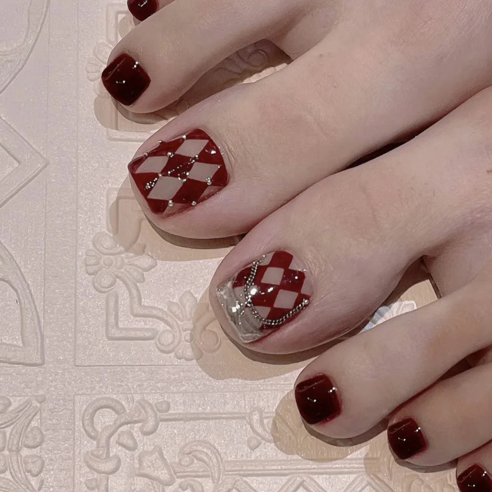 YADORNOS Press On Toenails — French Style Artificial Foot Nail Tips