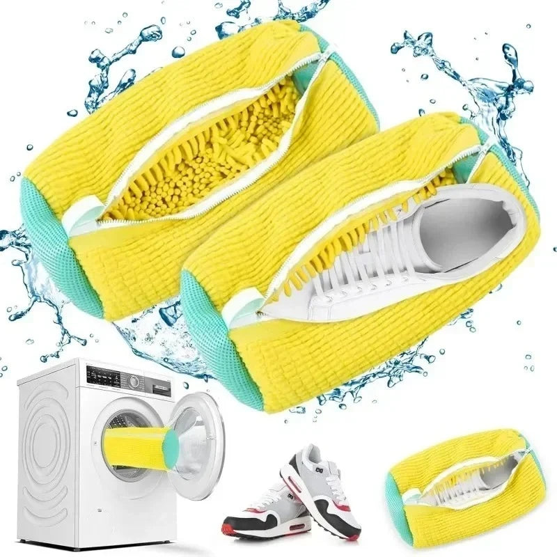 Machine Washable Shoe Laundry Bag — Durable Polyester Protector with Adjustable Strap