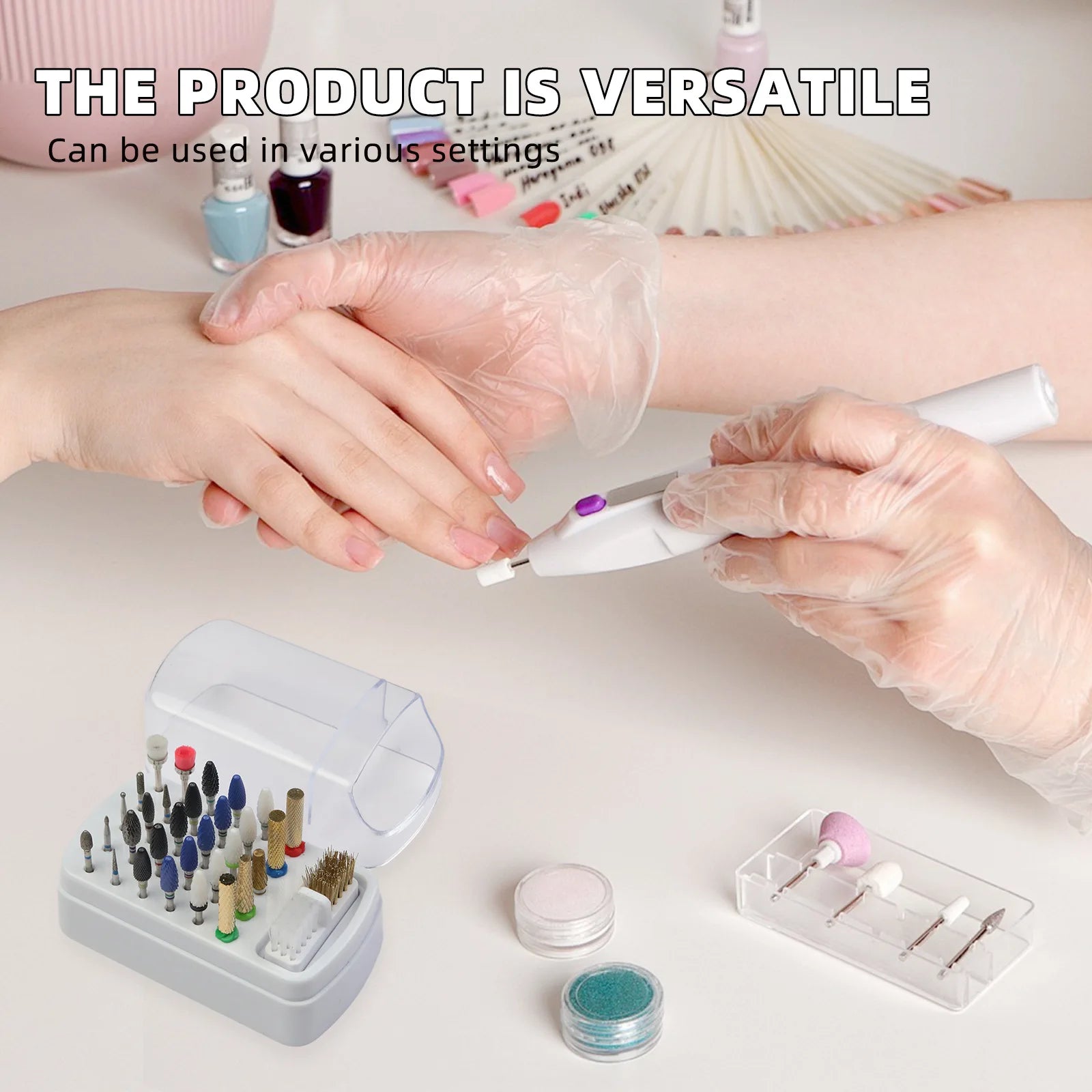 30-Hole Acrylic Nail Polish Organizer — Transparent Dustproof Display Stand