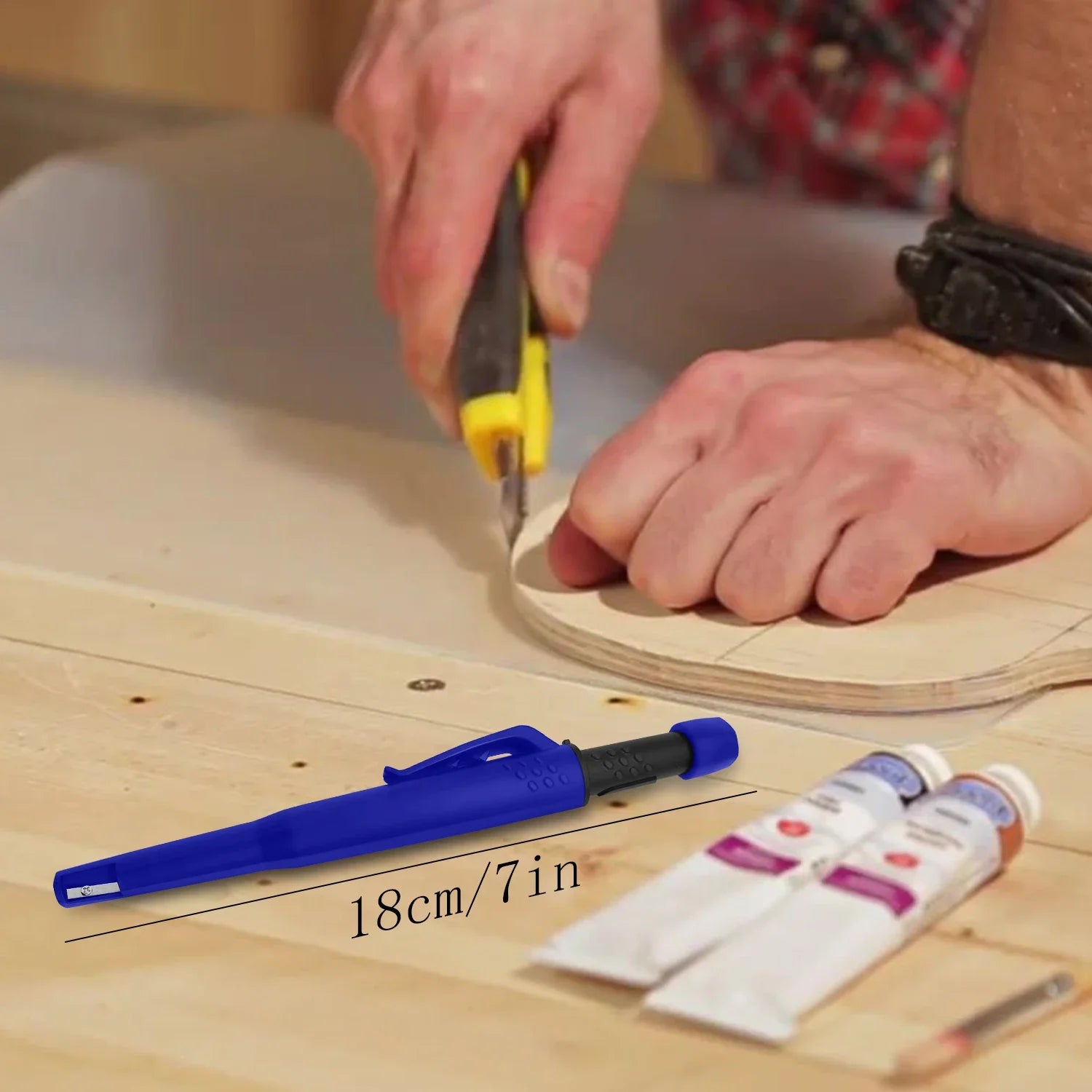 Solid Carpenter Mechanical Pencil — Integrated Sharpener & Woodworking Tool