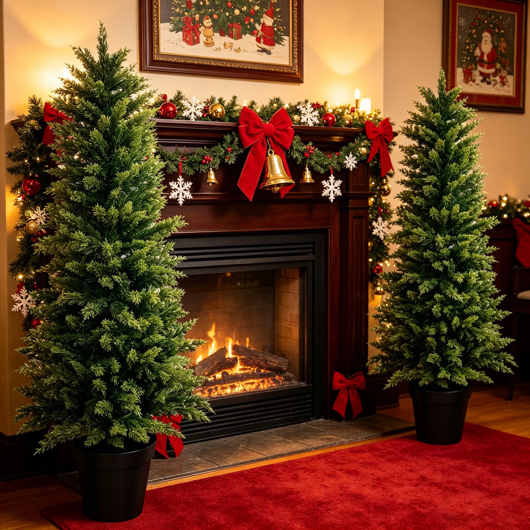 Artificial Cedar Topiary Trees — UV-Resistant Faux Evergreen Decor