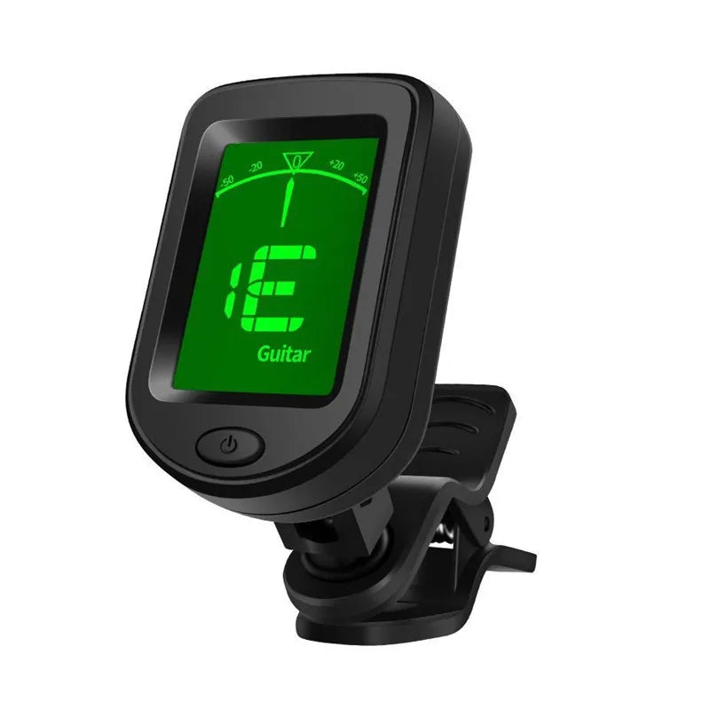Clip-On Electronic Instrument Tuner — Digital LCD Display for Musicians