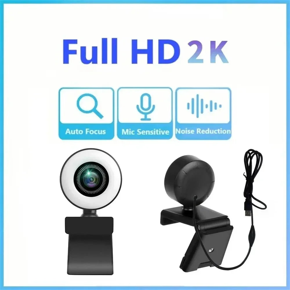 High Definition Autofocus Webcam — Built-in Microphone for Live Streaming