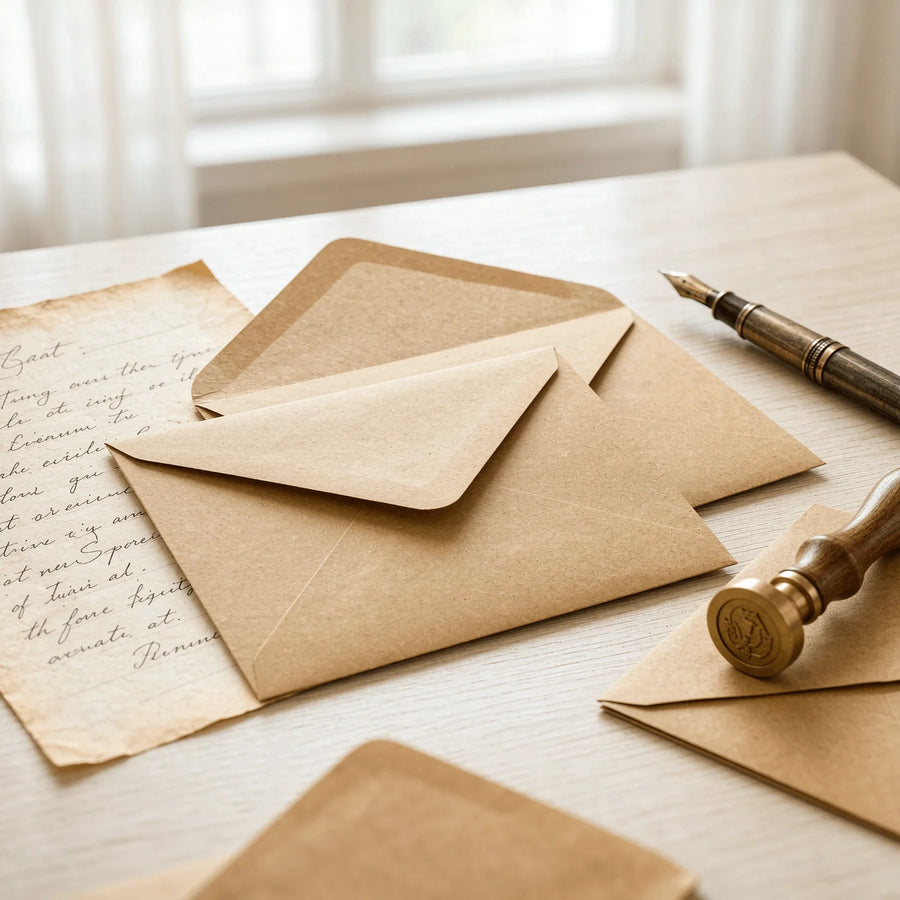 Small Kraft Paper Envelopes — 50 Piece Set for DIY Crafts and Invitations