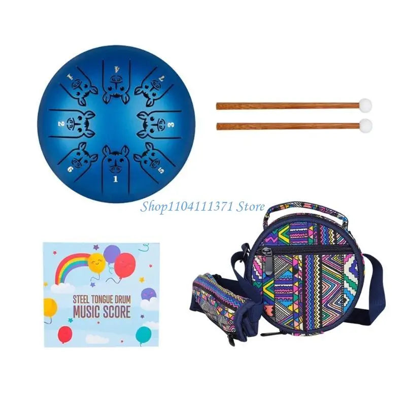 8-Tone Steel Tongue Drum — Musical Percussion Instrument for Beginners
