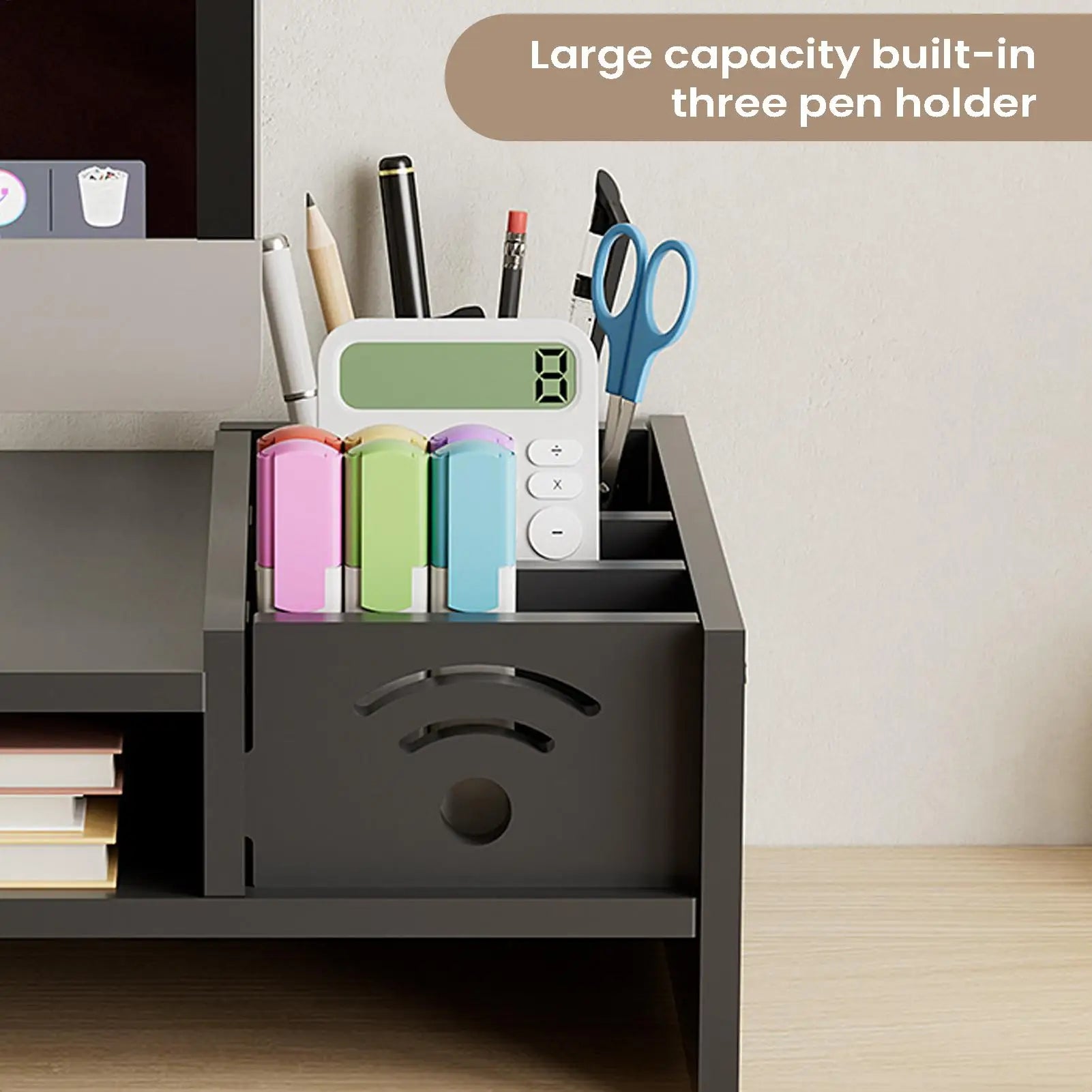 Two-Tier Desktop Monitor Stand — Ergonomic Riser & Desk Organizer