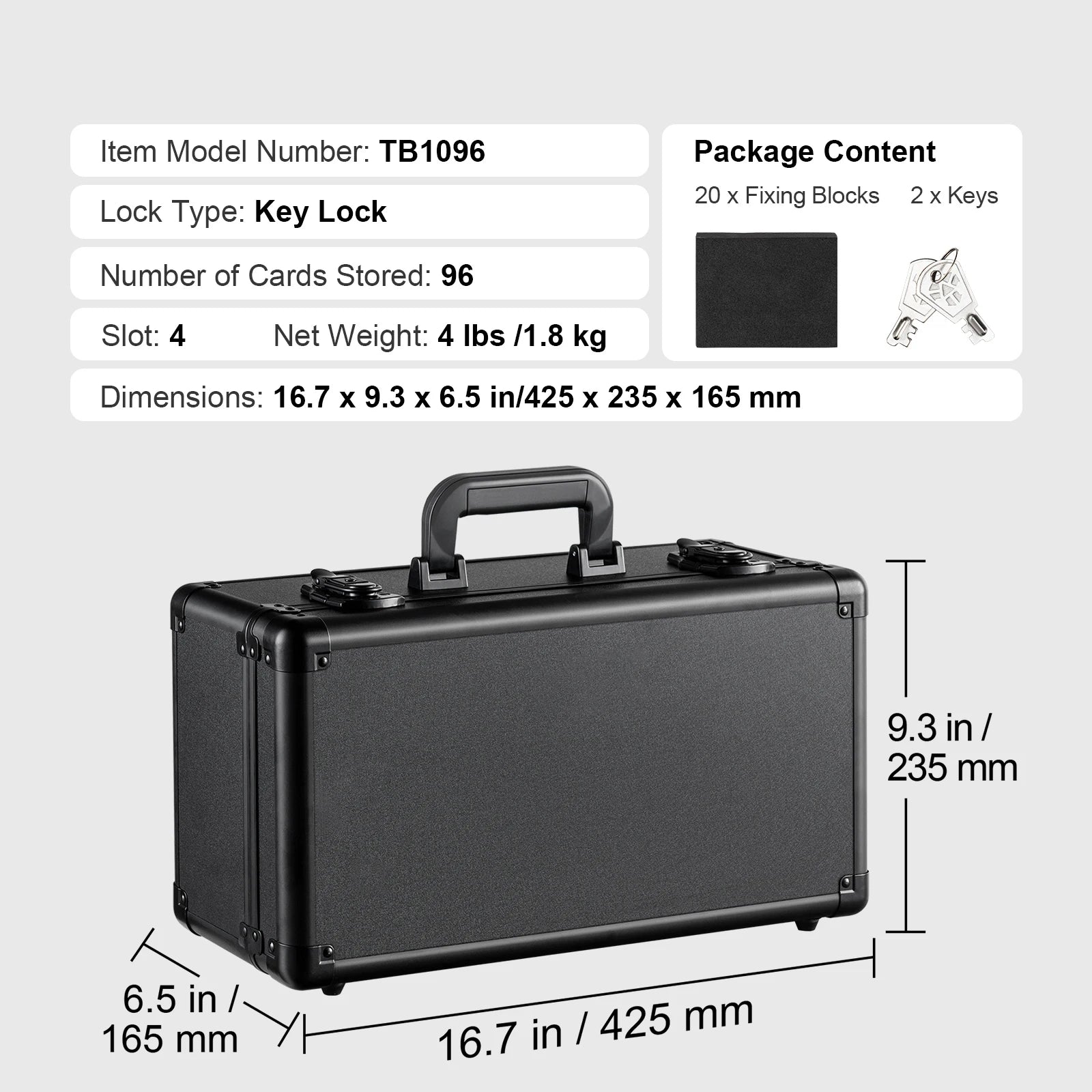 SucceBuy Graded Card Storage Box — Secure Lockable Collector Case