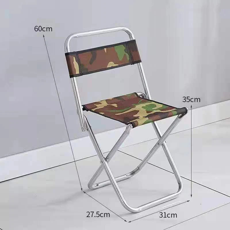 Folding Outdoor Fishing Chair — Portable Seat with Retractable Backrest