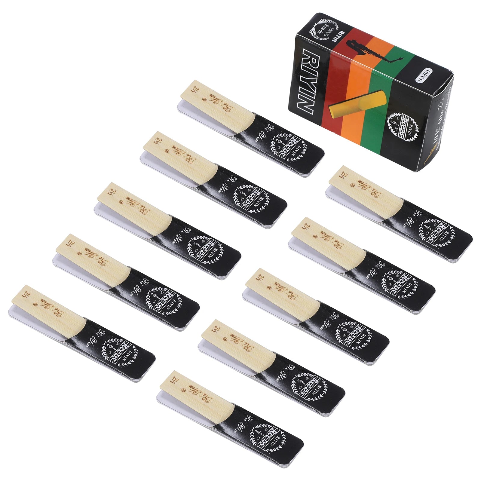 Eb Alto Saxophone Reeds — 10 Pack Professional Woodwind Reeds with Storage Box
