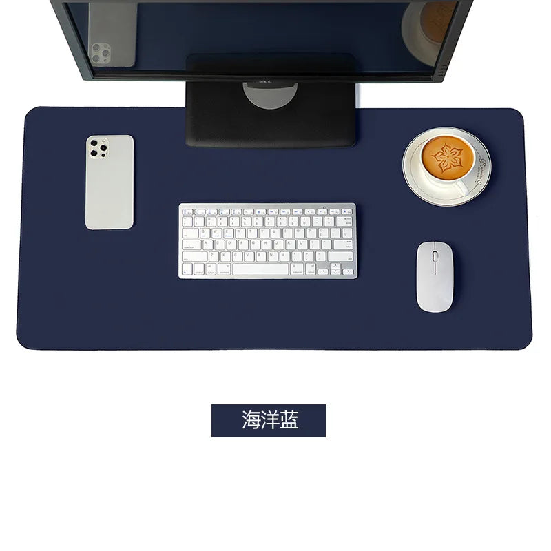 NULOXO PU Leather Desk Mat — Waterproof Office Blotter & Mouse Pad