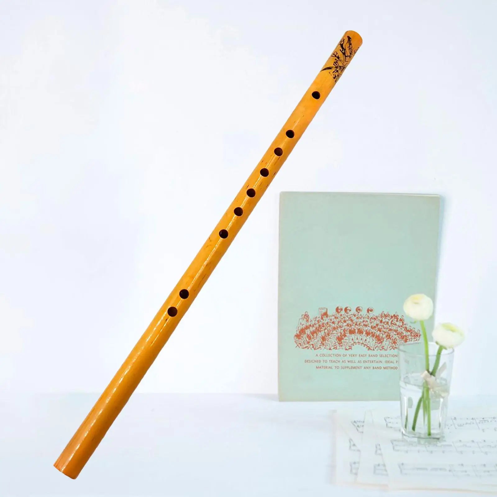 Handmade Bamboo Vertical Flute — 9-Hole Professional Woodwind Instrument