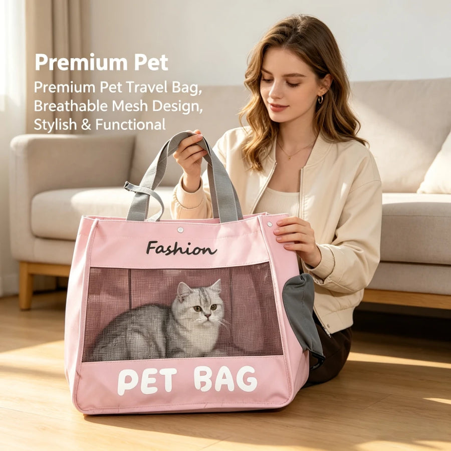 Breathable Pet Carrier Bag — Lightweight Travel Tote for Cats and Small Dogs