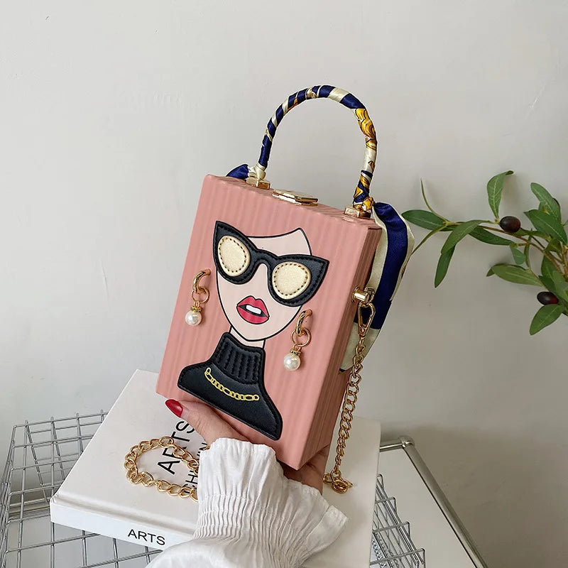 Permanently Leather Evening Bag — Luxury Box Clutch for Parties