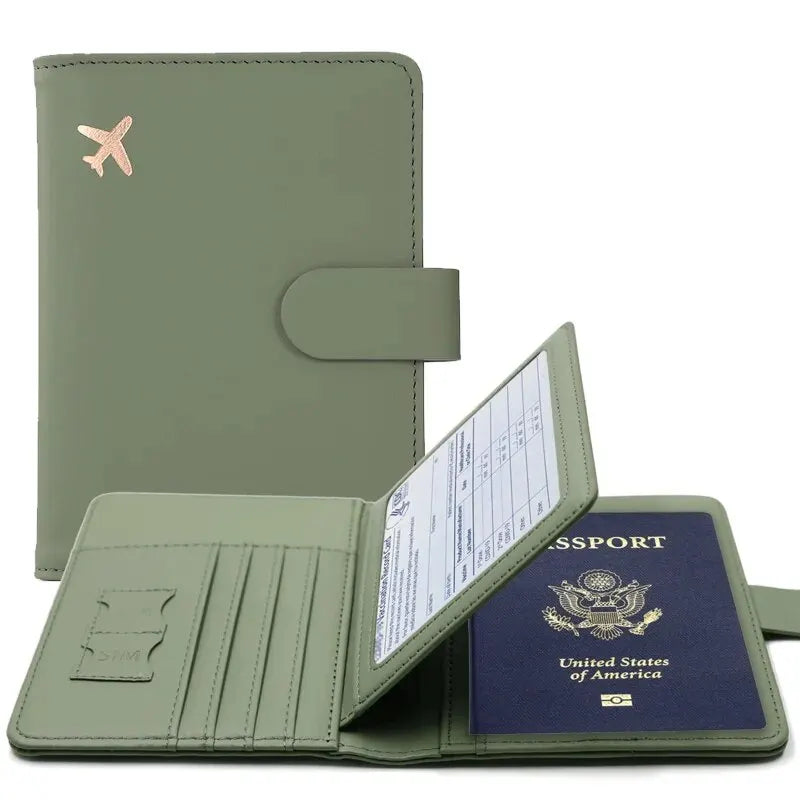 PU Leather Passport Holder — Travel Wallet with Credit Card Slots