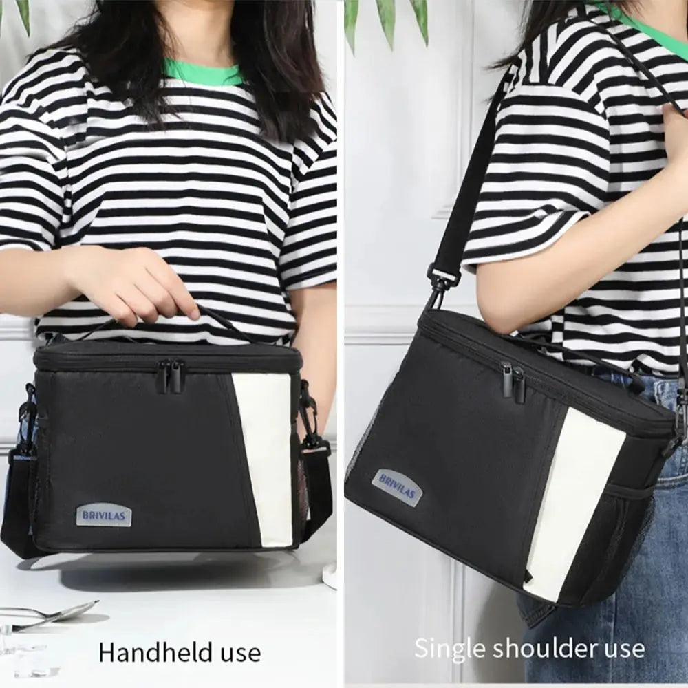 TRISJEM Insulated Lunch Bag — Large Reusable Meal Carrier with Shoulder Strap