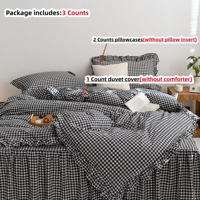 Striped Print Duvet Cover Set — Soft 3-Piece Bedding Collection