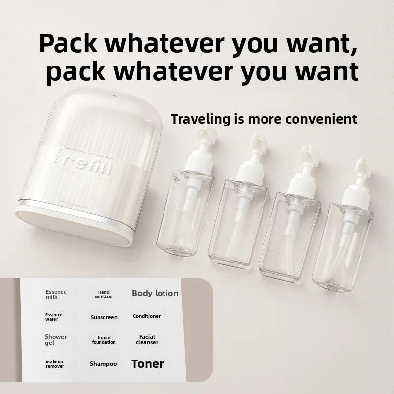 Portable Travel Dispensing Bottle Set — Minimalist Liquid Containers for Trips