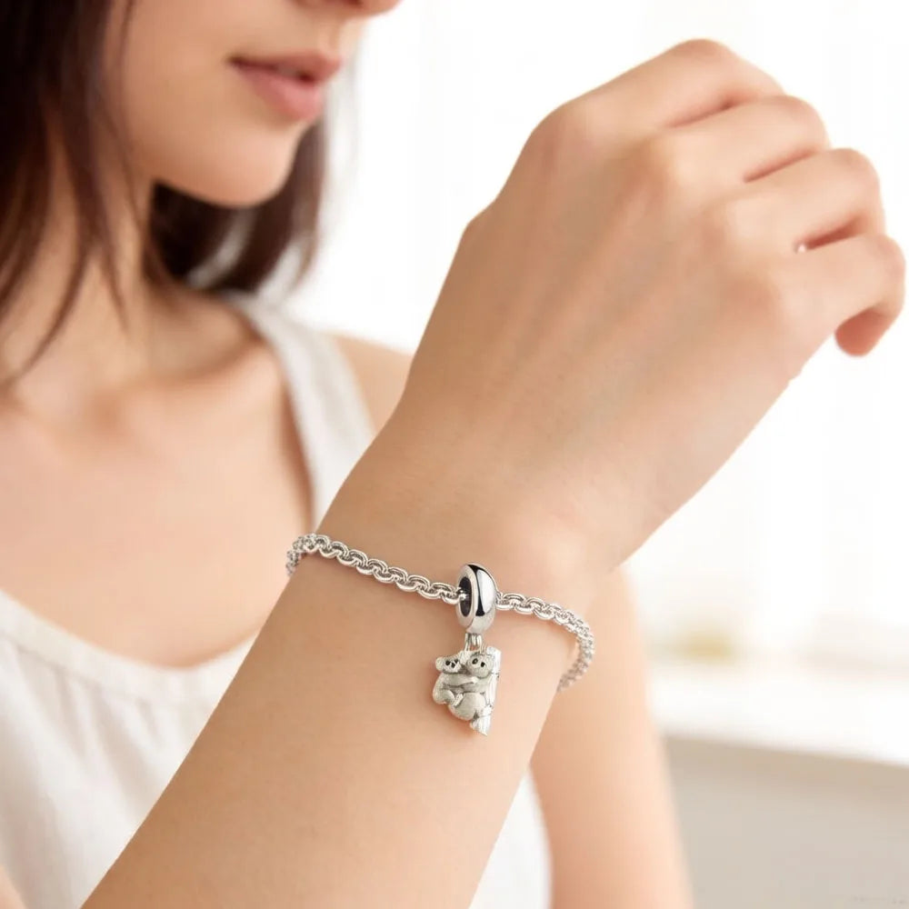 Thaddaeus Koala Charm Pendant — 925 Sterling Silver Animal Jewelry