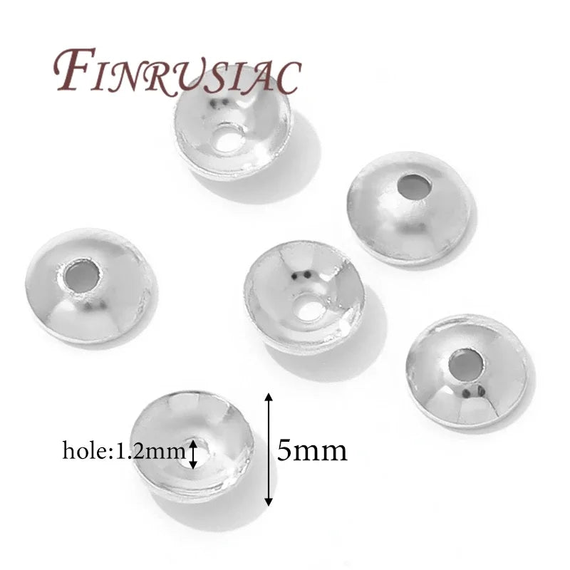 FINRUSIAC Gold Plated Brass Bead Caps — Round Jewelry Findings for DIY Necklaces