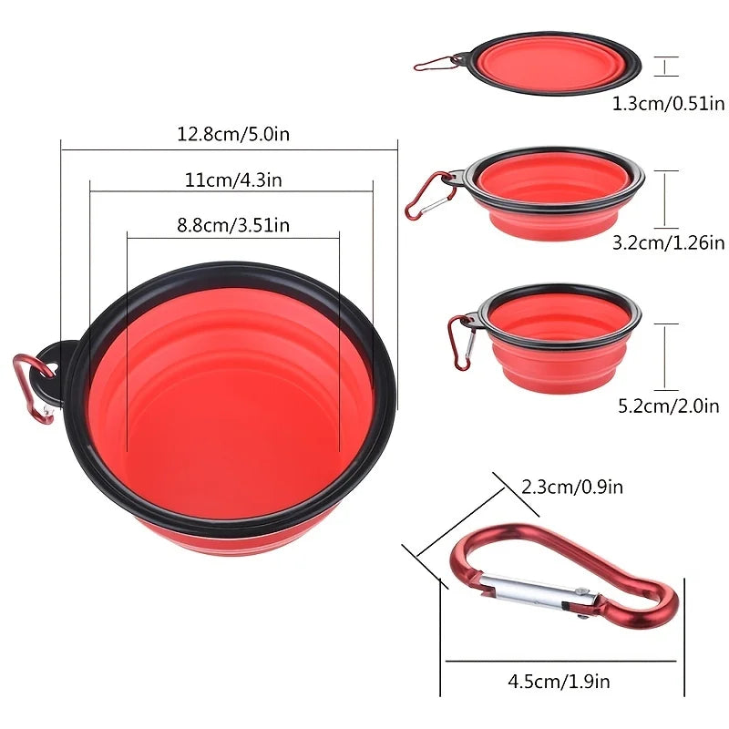 Collapsible Pet Food Bowl — Portable Silicone Travel Dish for Dogs and Cats