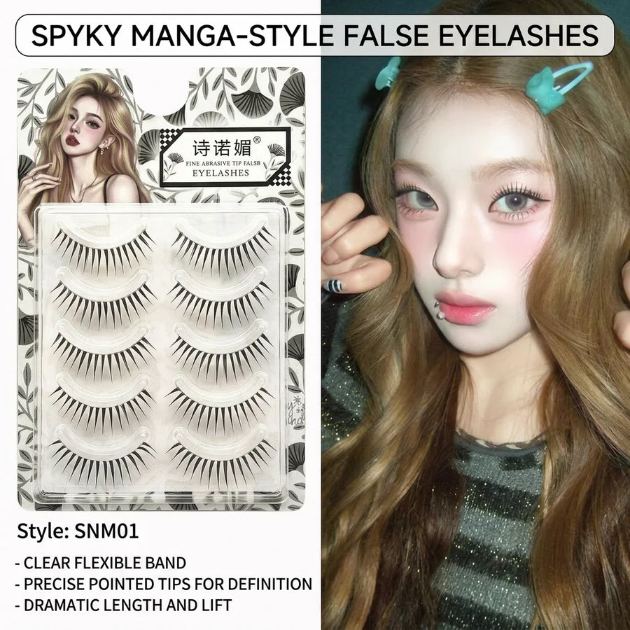 ACRDDK Manga Style False Eyelashes — C Curl Voluminous Synthetic Fiber Lashes