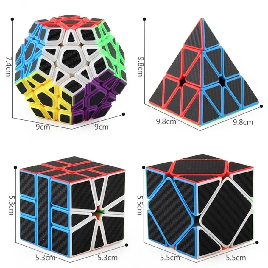 Carbon Fiber Texture Puzzle Cube Collection — Brain Teaser for All Skill Levels