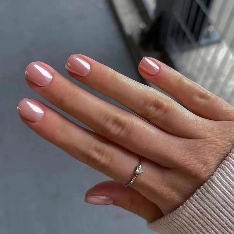 French Tip Press On Nails — Handmade Full Cover False Nail Set