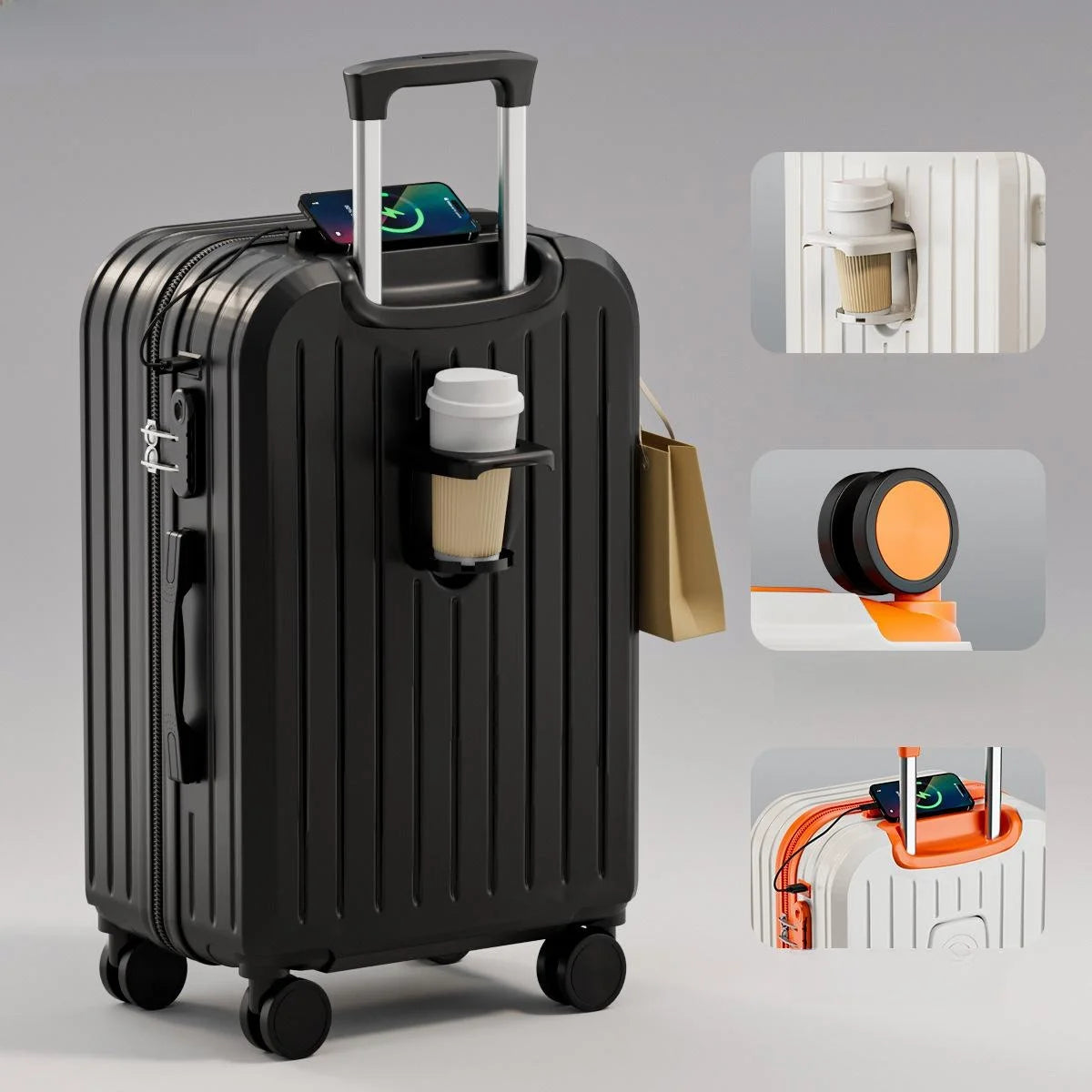 Durable ABS+PC Travel Suitcase — Silent Wheels & Password Lock