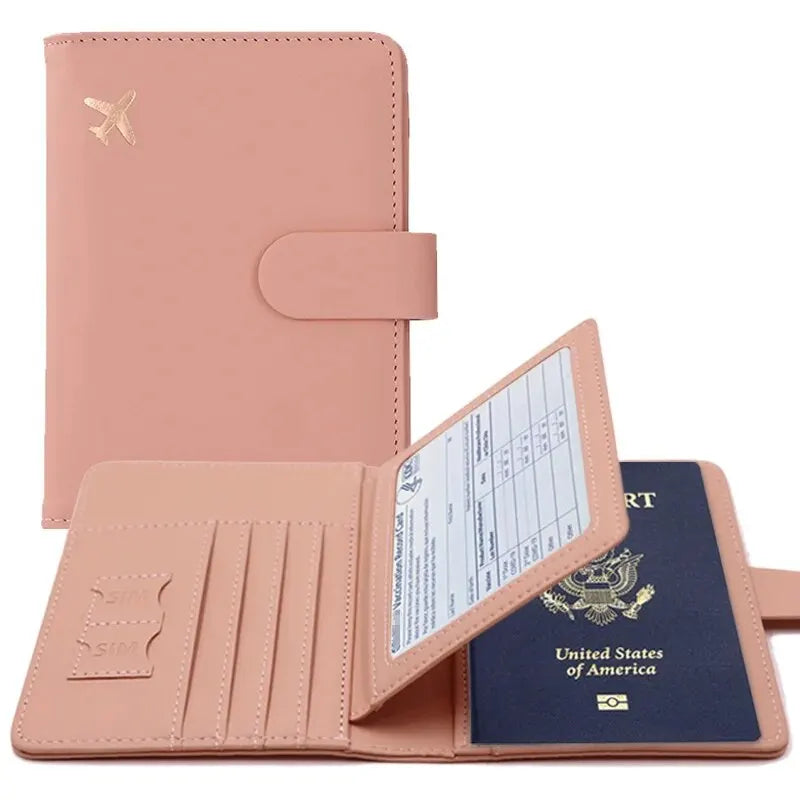PU Leather Passport Holder — Travel Wallet with Credit Card Slots