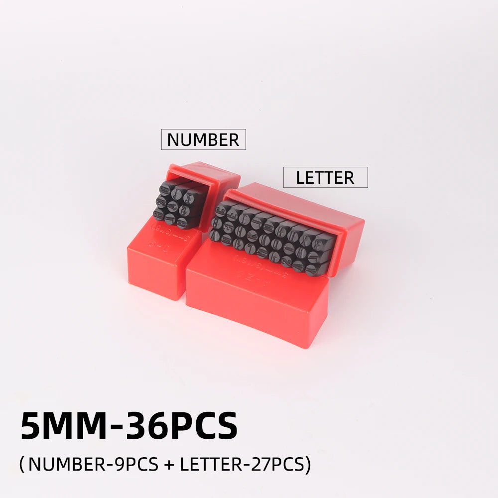 QJH 36pcs Steel Letter and Number Stamp Set — Precision Metal & Leather Punch