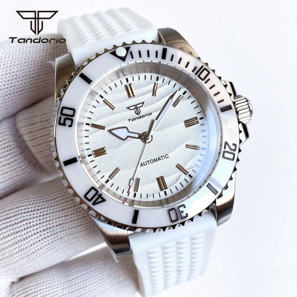 Tandorio Men's Automatic Watch — 40mm Stainless Steel with Sand Dune Dial