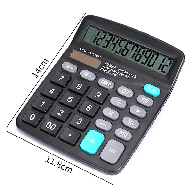 Firsting 12-Digit Large LCD Calculator — Dual Power Desktop Office Tool
