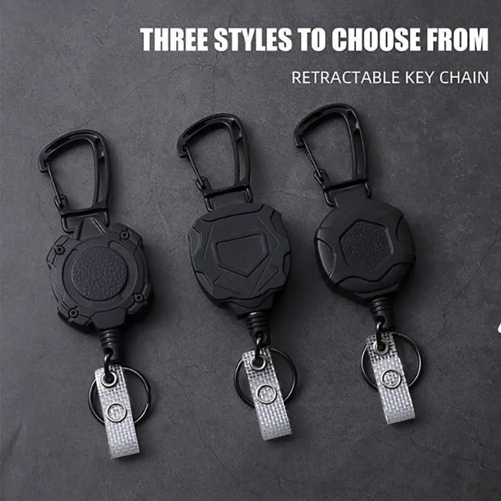 Retractable Badge Holder — Heavy Duty ID Card Reel with Carabiner