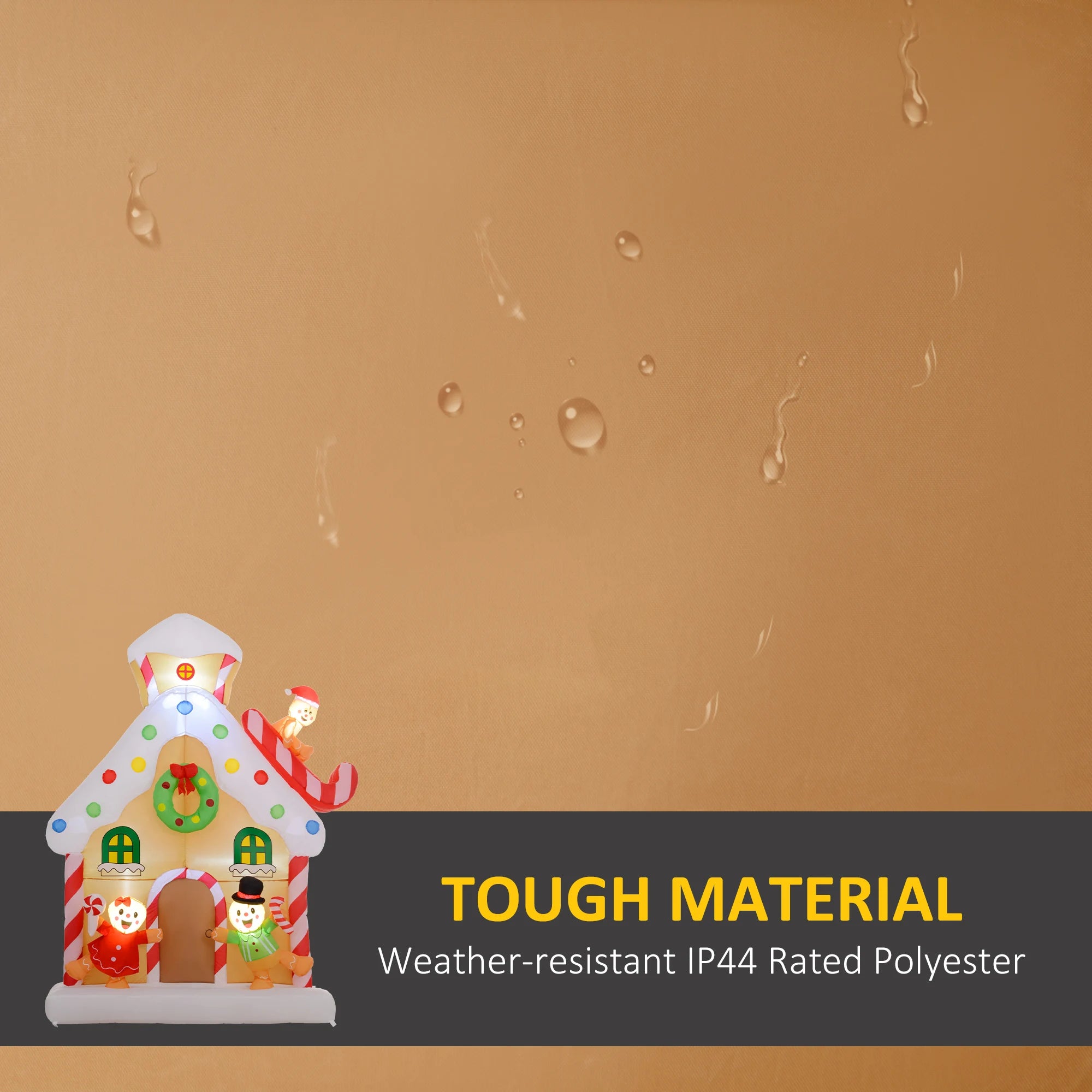 Outsunny 7' Inflatable Gingerbread House — Festive Outdoor Christmas Decor