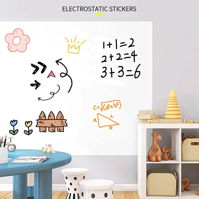 Reusable Static Whiteboard Sticker — Damage-Free Wall Mountable Writing Surface