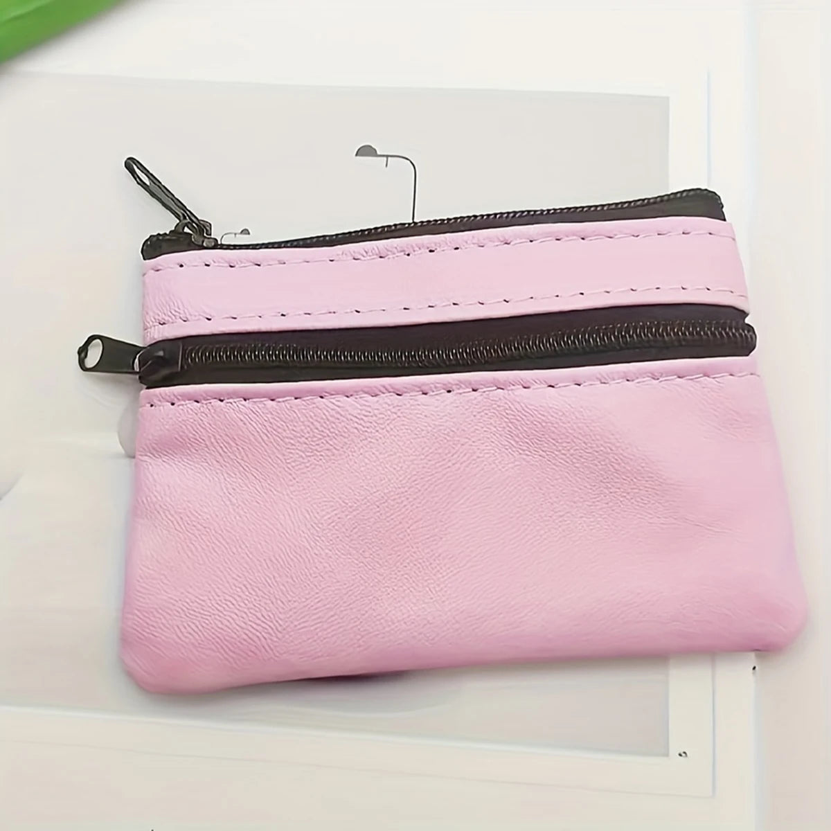 Compact PU Leather Coin Purse — Small Zippered Wallet for Change & Keys