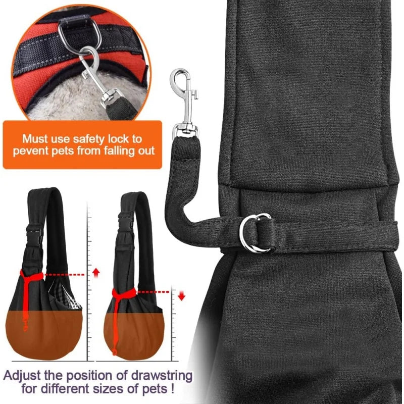 Small Dog Chest Carrier Bag — Adjustable Shoulder Strap & Zippered Pocket