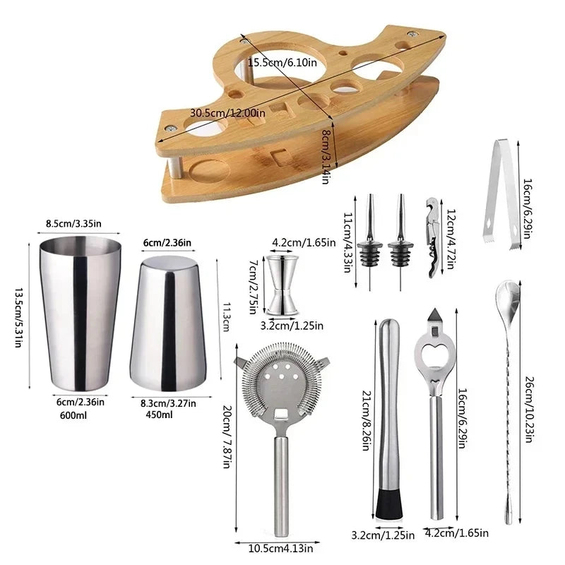 Upors Stainless Steel Cocktail Shaker — Professional Barware Mixer for Drinks