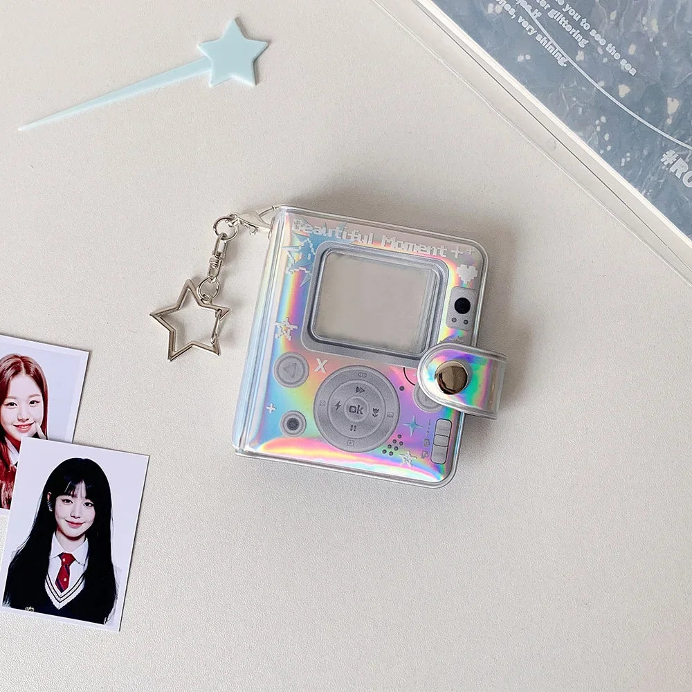 Mini Photocard Album — Cute Star Design Photo Storage Keychain