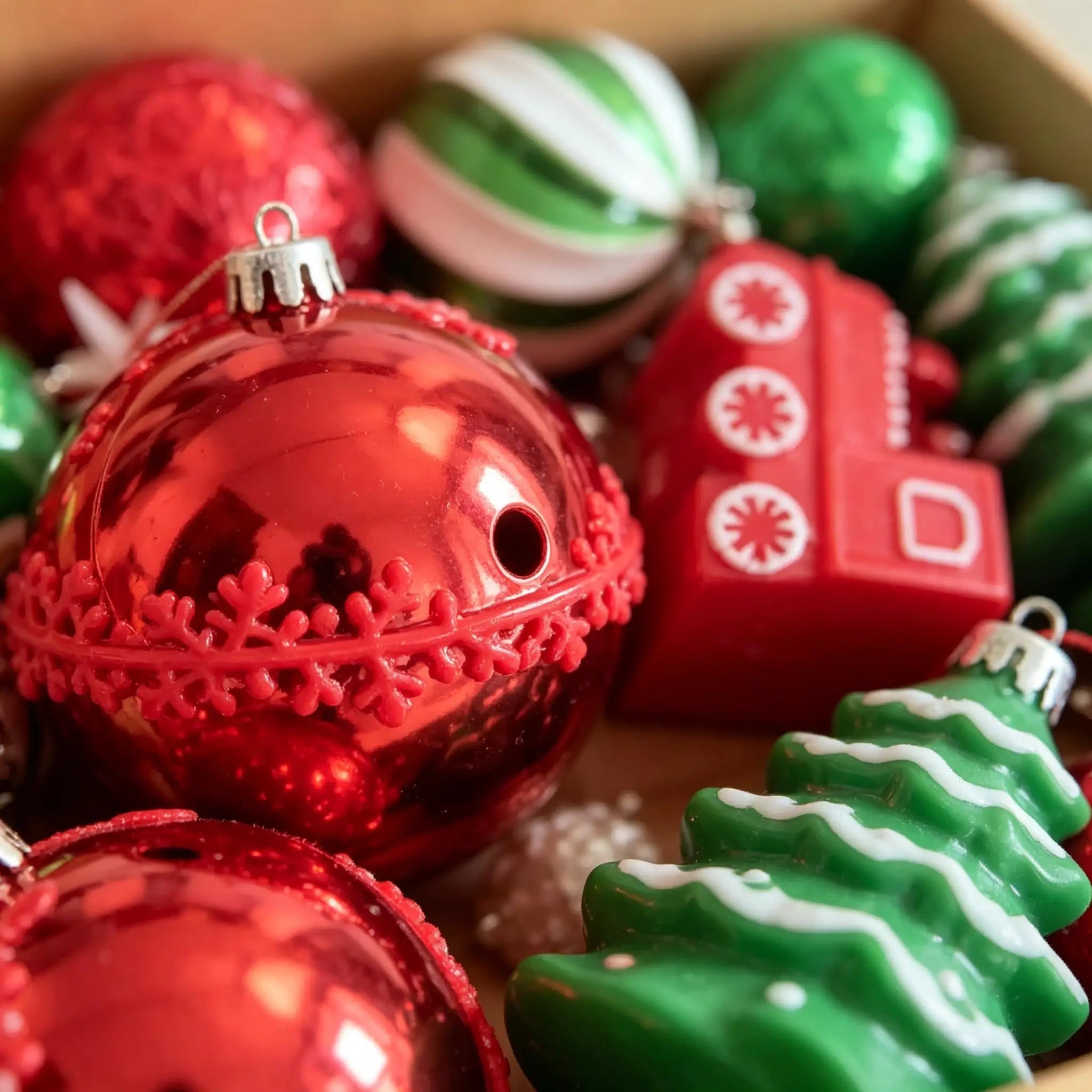 Shatterproof Christmas Ball Ornaments — Mixed Color Plastic Baubles Set