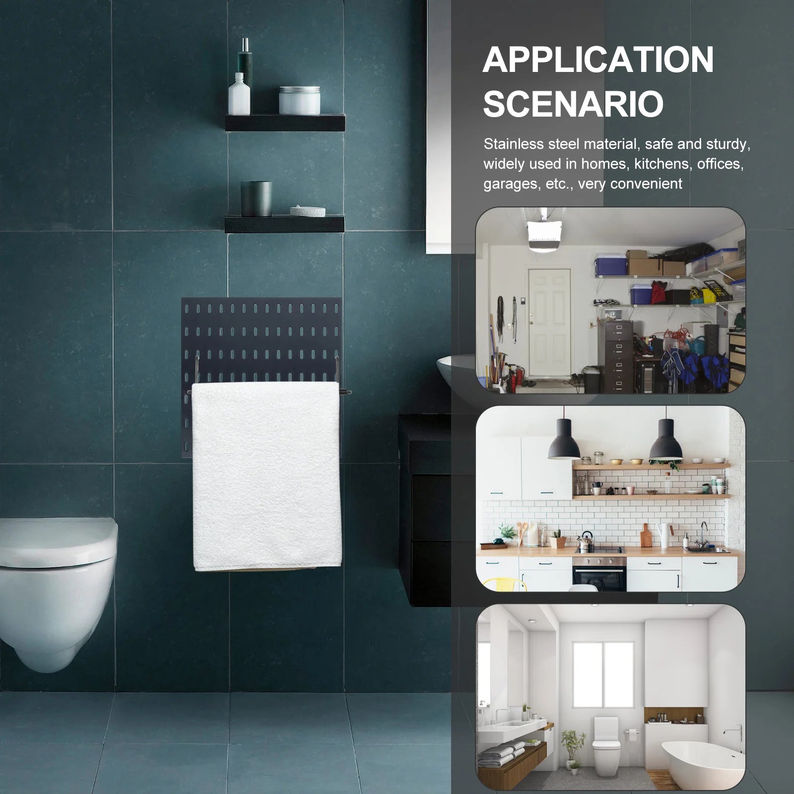 Pegboard Paper Towel Holder — Durable Metal Organizer for Storage
