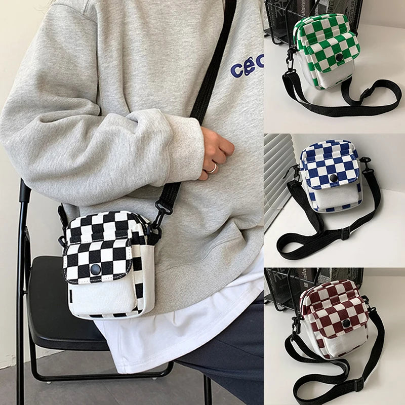 JETTING Men's Sports Messenger Bag — Compact Checkered Travel Shoulder Bag