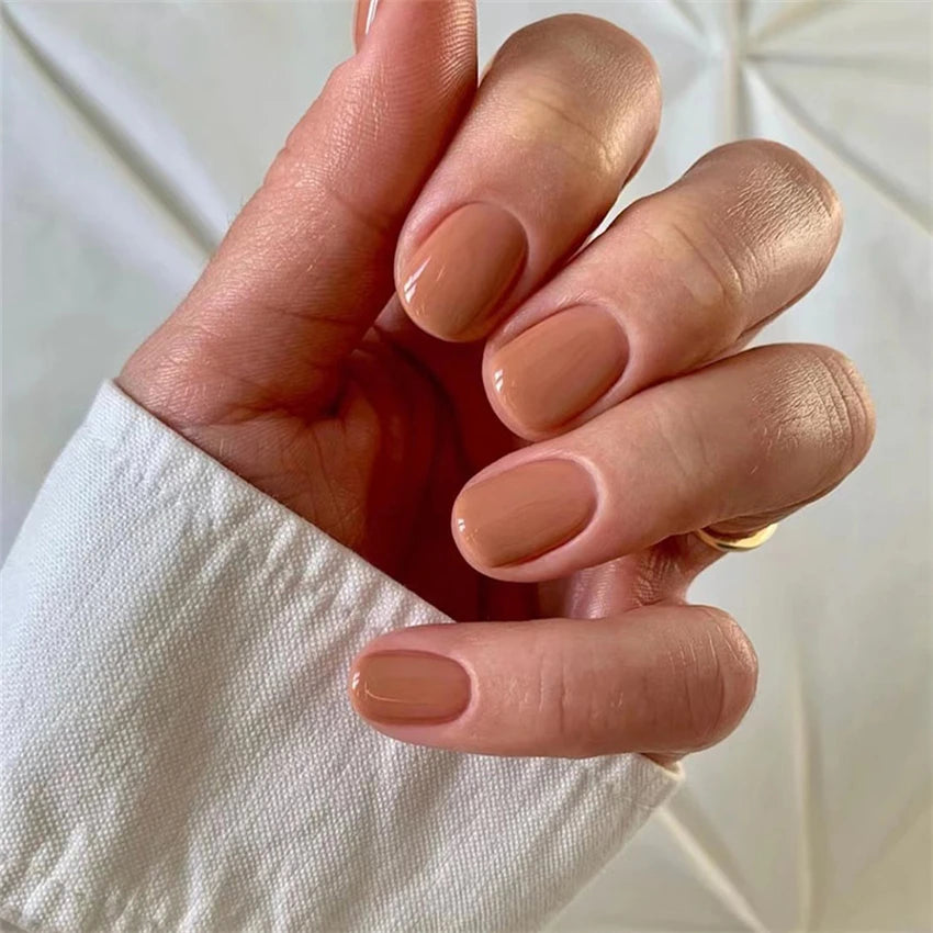 HOEPOOK Press On Nails — Red Glossy Acrylic French Tip Set