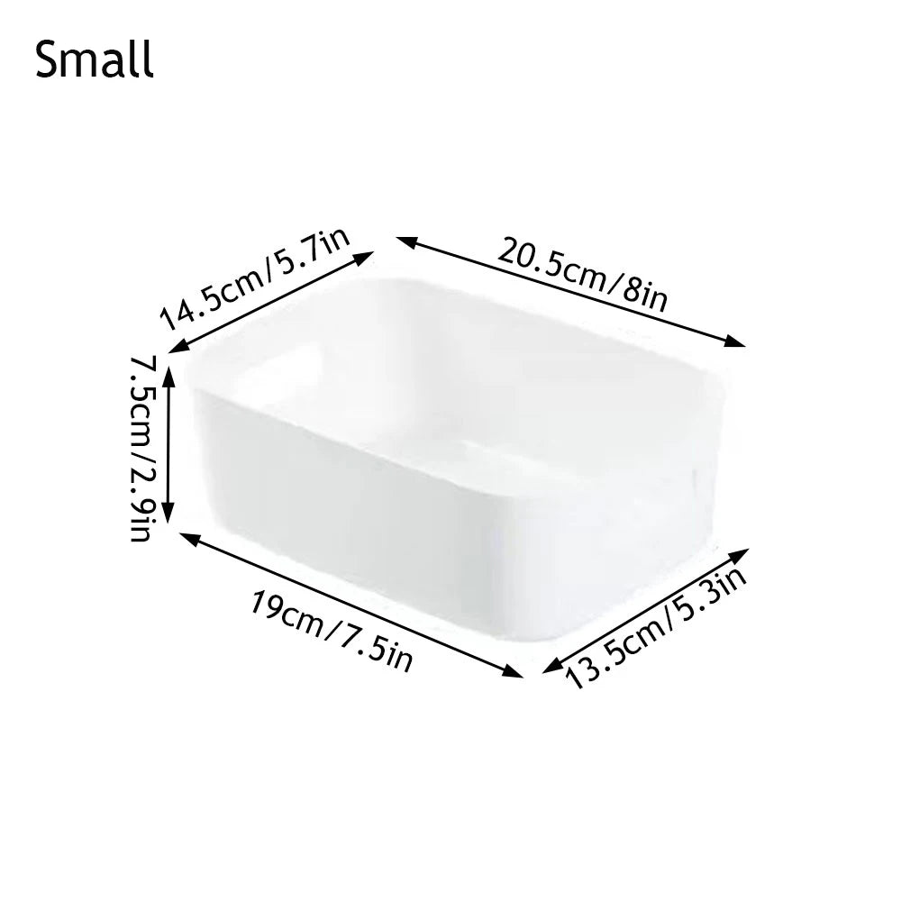 Multipurpose Plastic Storage Bin — Stackable Desktop Organizer with Handles