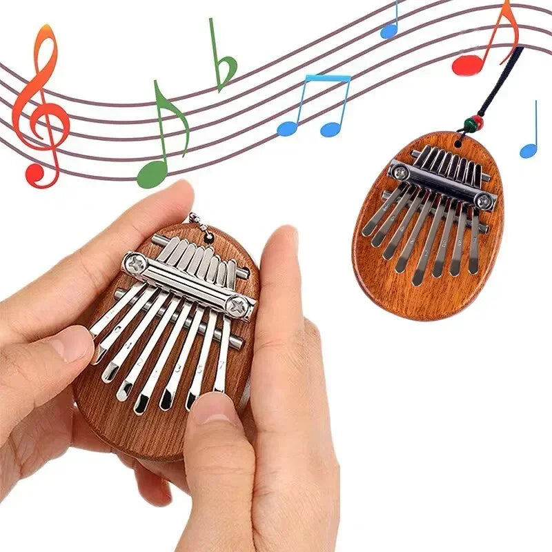 Mini Wooden Thumb Piano — Portable 8-Tone Musical Instrument