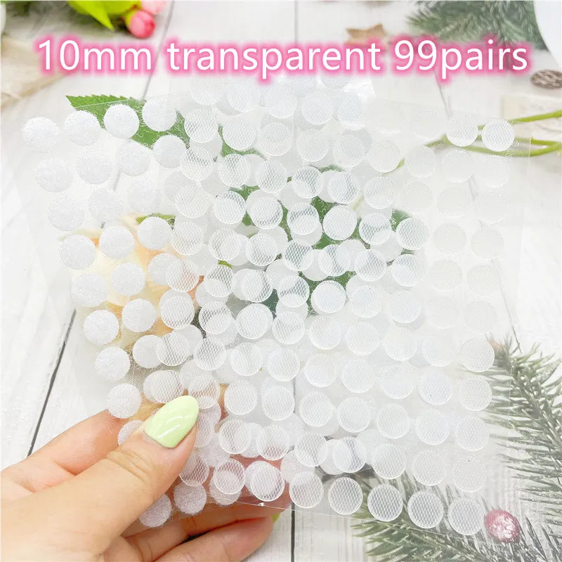 Self-Adhesive Transparent Hook and Loop Dots — Strong Fastener Tape for Sewing
