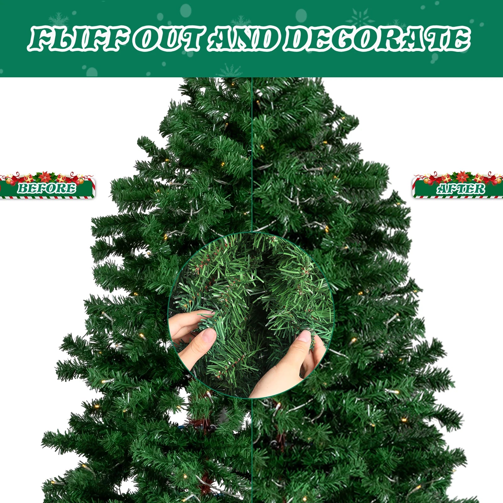 6FT Santa Hat Style Pre-Lit Christmas Tree — Festive LED Holiday Decor