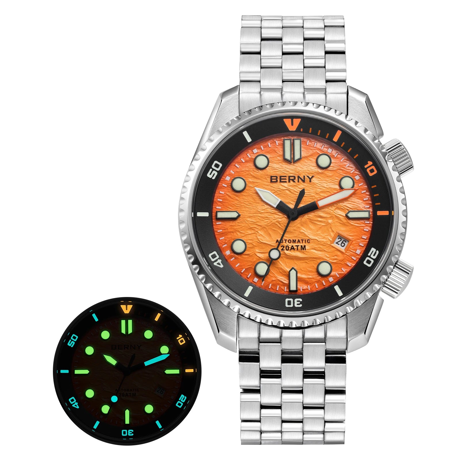 BERNY Automatic Diver Watch — Luxury Sapphire Crystal & 316L Steel