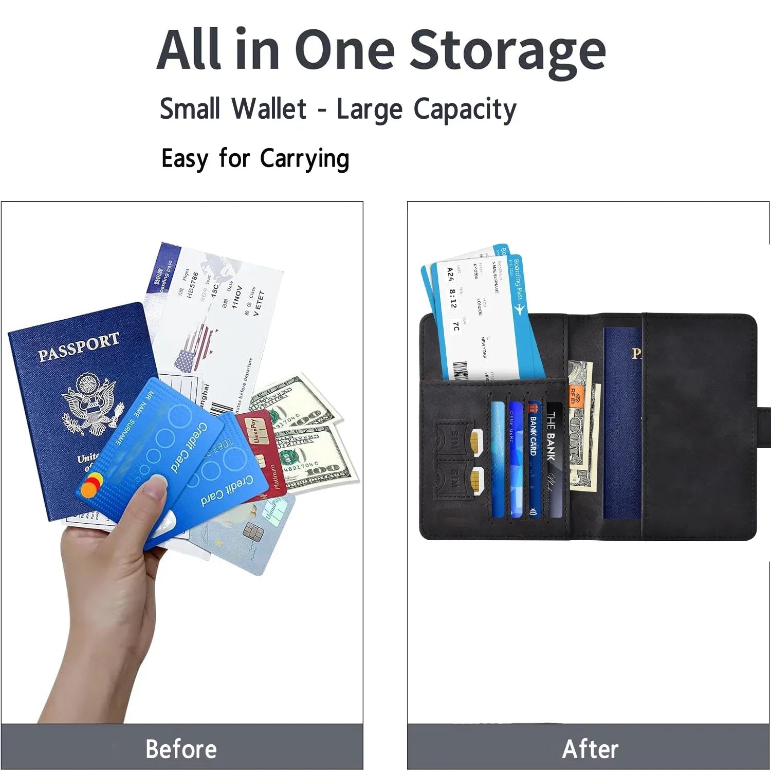 TRISJEM Passport Holder — RFID Blocking Travel Wallet with Card Slots